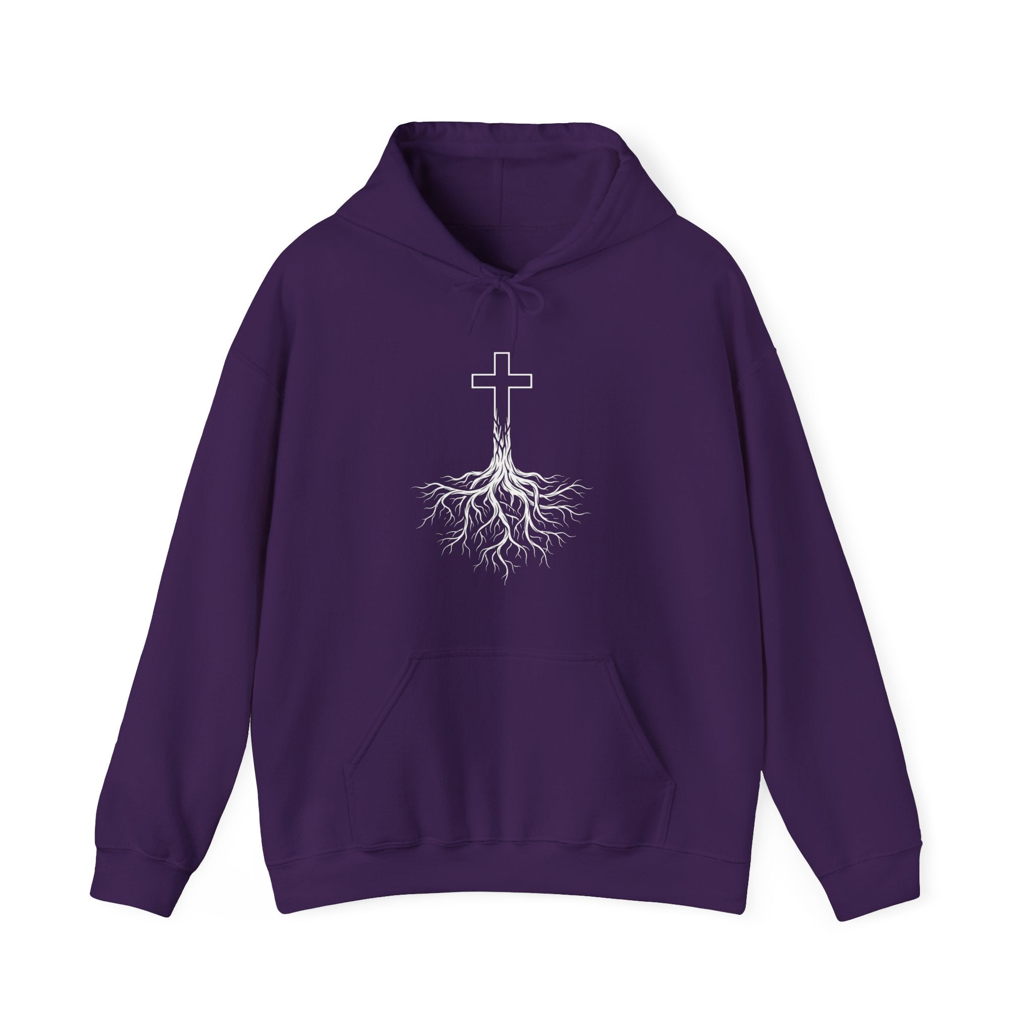Rooted Cross Hoodie | Christian Faith Streetwear Minimalist Black Hoodie