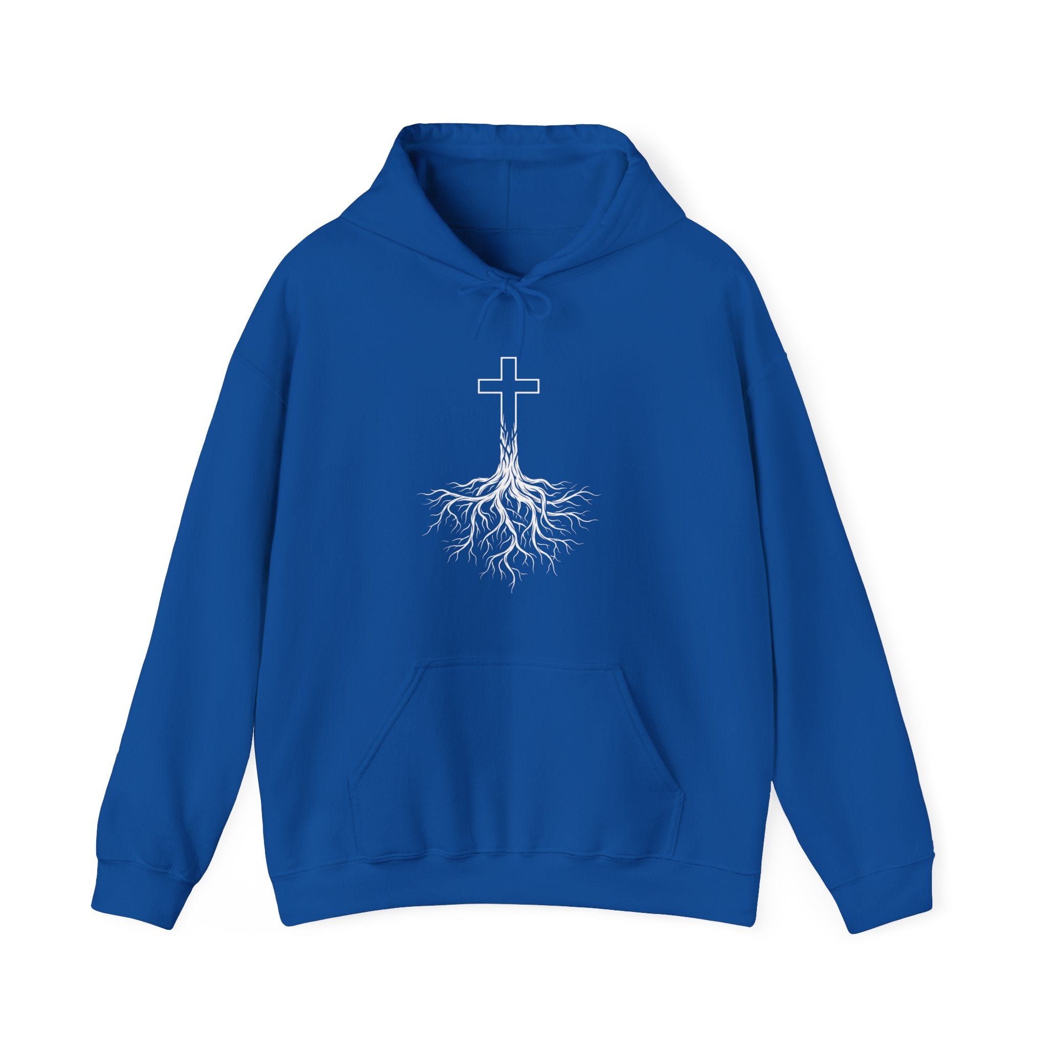 Rooted Cross Hoodie | Christian Faith Streetwear Minimalist Black Hoodie